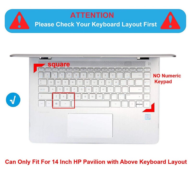 MUBUY-GOL Keyboard Cover for HP Laptop 14 & HP Pavilion 14-dq/dk 14-cf/fq 14-dq1043cl dq0002dx dq0003dx dq0004dx dq0005tg dq0011dx dq0032dx dq0035dx fq0050nr fq0010nr 14-fq1074 14-dk1013dx dk0022wm - Image 2
